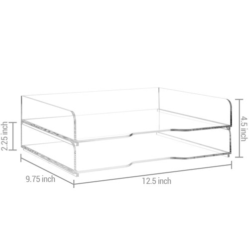 Inbox Zero 2 Tier Stackable Acrylic Desktop File Organizer Wayfair